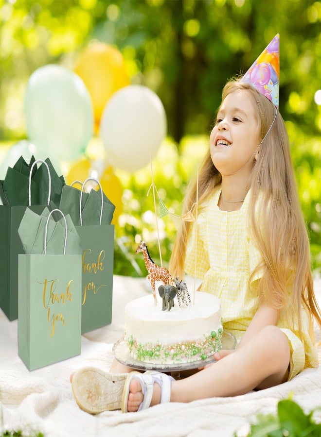 وولاين مجموعة Whaline من 30 كيس هدايا ورقي بلون أخضر فاتح، 3 ألوان، أكياس هدايا عيد الأم مزينة برقائق ذهبية، مع مقبض، 40 ورقة مناديل ورقية لحفلات الزفاف وأعياد الميلاد، وتغليف هدايا حفلات One Lucky Duck. - Image 5